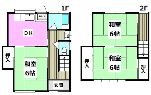 大阪府茨木市西田中町【テラスハウス】の間取り