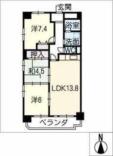 シティ・ライフ中島【4階】の間取り