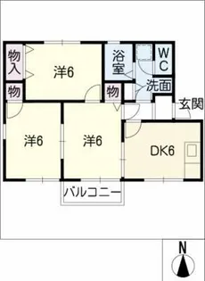 ロイヤルハイカムールK B棟【2階】の間取り