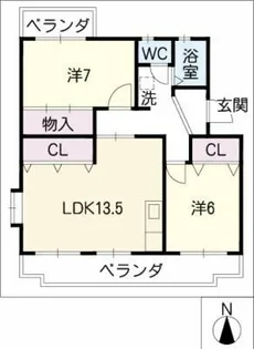 グリーンヒル東新C【2階】の間取り