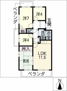 パークサイド庄南 北館【5階】の間取り