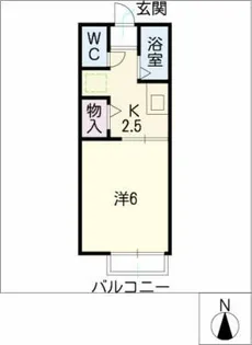 フォンテーヌ城北【2階】の間取り