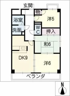 旭丘ハイツ【2階】の間取り