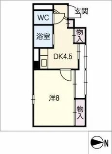 プロクシィスクエア徳川【4階】の間取り