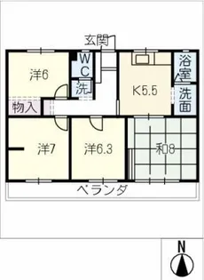 白山住宅132【3階】の間取り