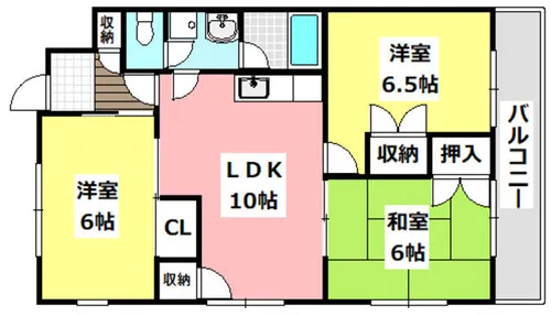 ゼンコウコーポラス6番館【2階】の間取り