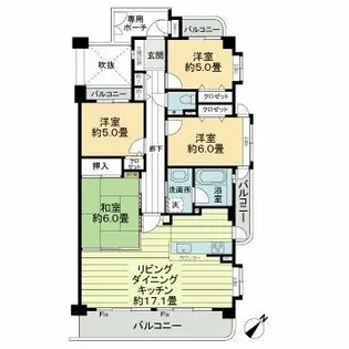 ライオンズヒルズ半田白山町壱番館【3階】の間取り