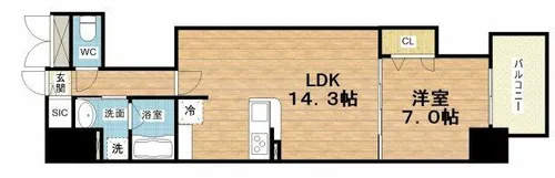 リアライズ天満橋【2階】の間取り
