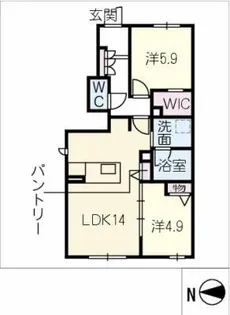 バトーエメロード C棟【1階】の間取り