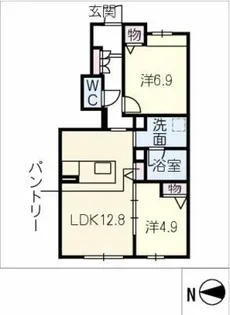 バトーエメロード C棟【1階】の間取り