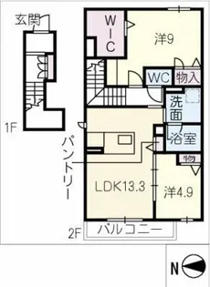 バトーエメロード C棟【2階】の間取り