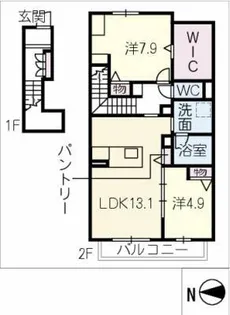 バトーエメロード C棟【2階】の間取り