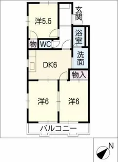 ローズハウス一本木 B棟【2階】の間取り