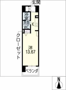 カスタリア伏見【2階】の間取り