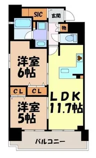 プレサンスロジェ泉【8階】の間取り