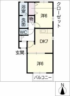 ルミエールメゾンA棟【2階】の間取り