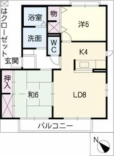 ジュネス井ノ花B【2階】の間取り