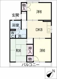 ハイツ山中【2階】の間取り