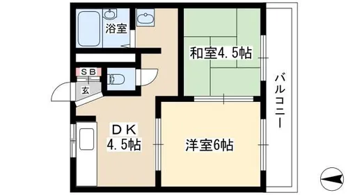 コーポ稲名【103号室】の間取り