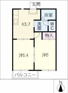 ビライチカワ寿【1階】の間取り