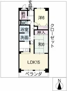2LDKの間取り画像