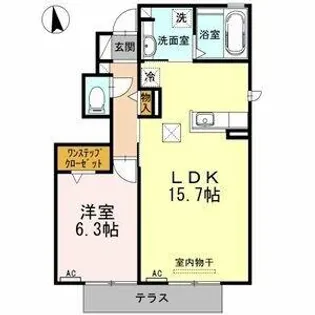 ハイム杉山 A棟【1階】の間取り