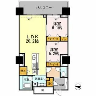 セントラルレジデンス【10階】の間取り