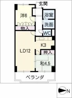 センターヒル橘【6階】の間取り