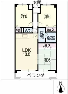 グランドヒルズ不二矢【2階】の間取り