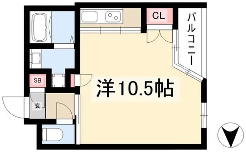 SPACE CUBE HONJIN【4階】の間取り