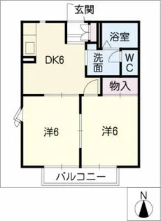 2DKの間取り画像