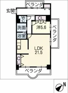 茶臼山ハイツ【5階】の間取り