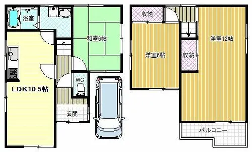 大阪府藤井寺市国府2丁目【一戸建】の間取り