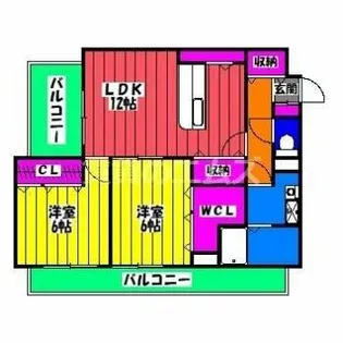 サンシティ大橋東【405号室】の間取り