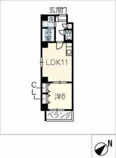 1LDKの間取り画像