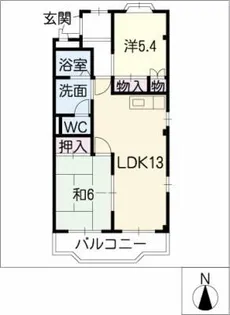 メルベーユ大清水【1階】の間取り