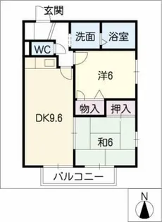 ひまわりハイツC棟【2階】の間取り