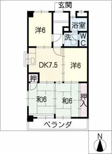 パークサイド砂田【2階】の間取り