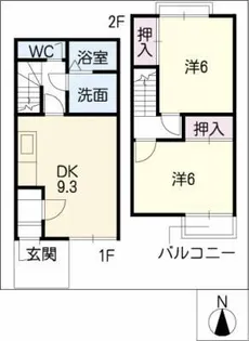 愛知県一宮市今伊勢町本神戸字立切【タウンハウス】の間取り
