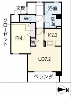 オンディーヌ千種【1階】の間取り