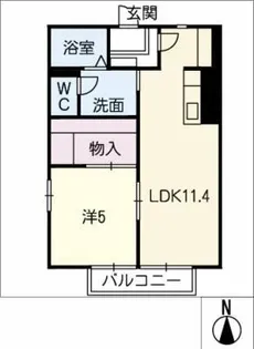 1LDKの間取り画像
