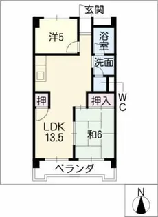 サンハイツ加藤【5階】の間取り