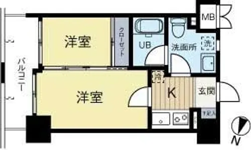 ルネッサンス21天神サウス【7階】の間取り