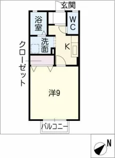 クレアール杉【1階】の間取り