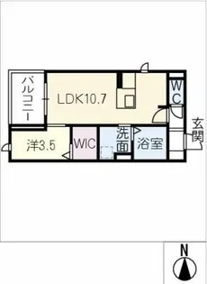 カームツリー豊橋【2階】の間取り