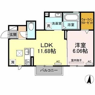 Glan M.T【103号室】の間取り