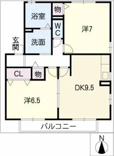アーバン星宮 A棟【1階】の間取り