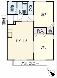 ドエル尾崎【1階】の間取り