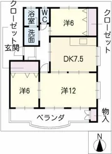 宮ハイツ【2階】の間取り