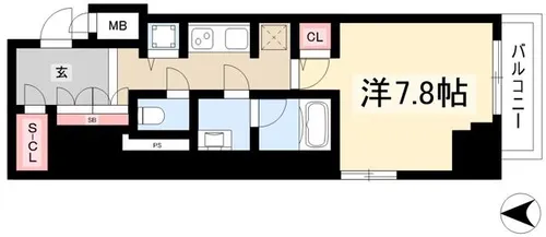 セイワパレス丸の内駅前【7階】の間取り